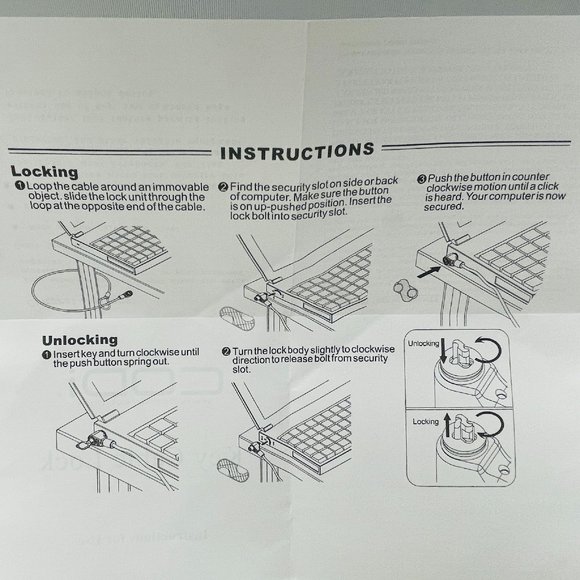 NIB CODI Key Cable Lock A02001 w/Fastener, Keys, Instructions, Steel, 6.5 Ft L - Picture 10 of 11